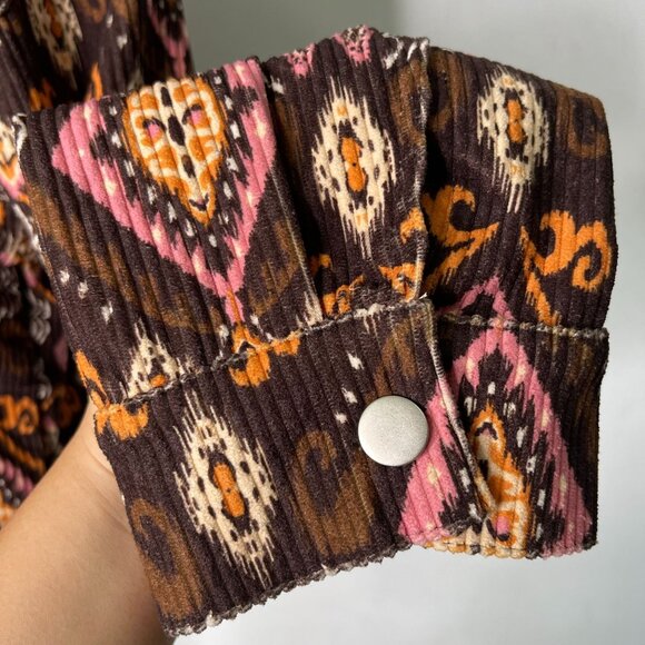 Savanna Jane Women's Brown Pink Button Down Geometric Print Jacket Size Small - Picture 11 of 11